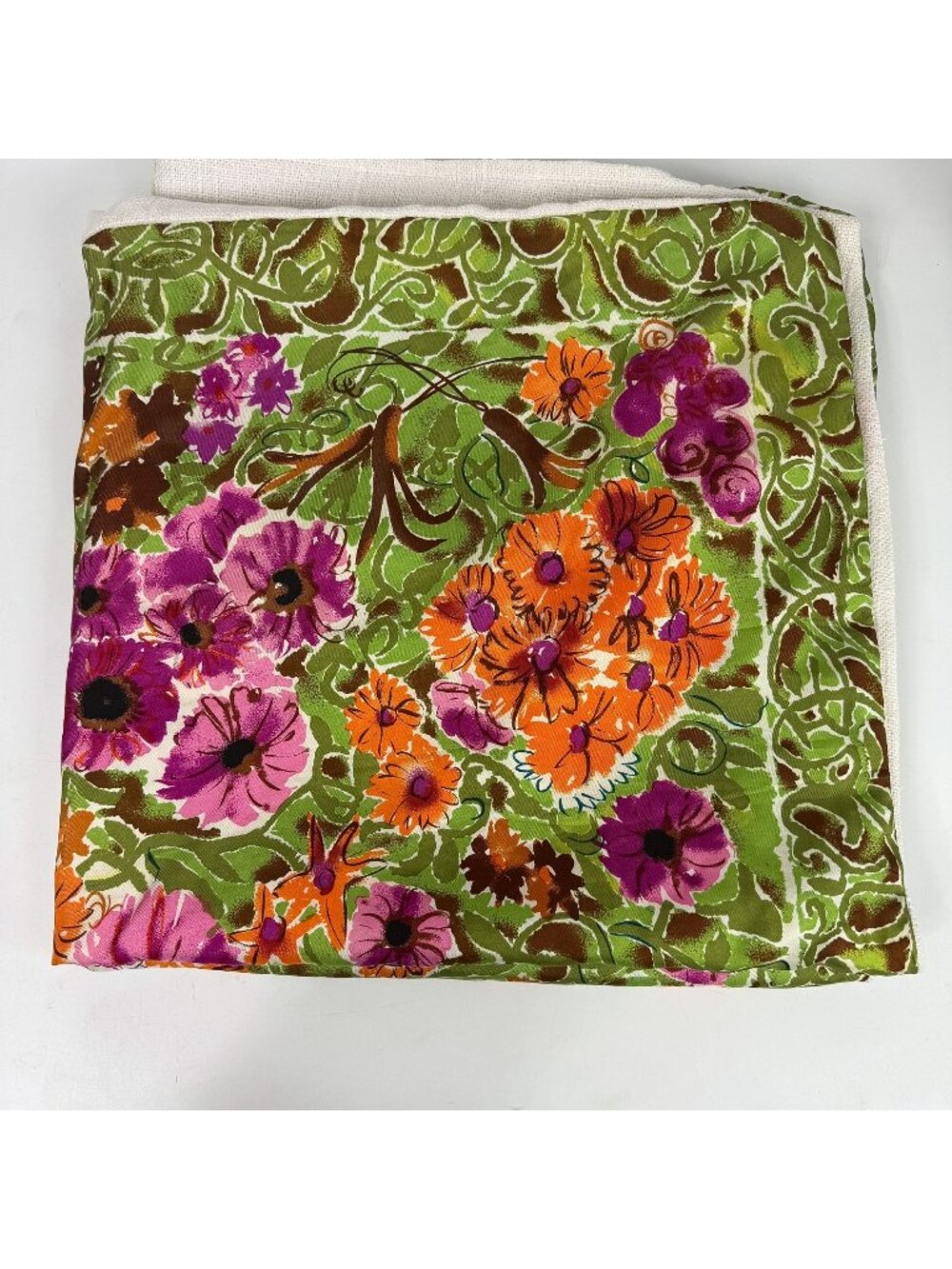 Acapillow Carlos Falchi Silk Floral Green Scarf Square Pillow Case 33 x 33